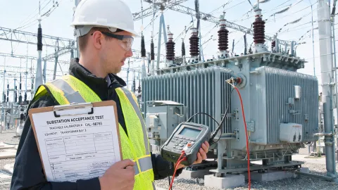 Power utility substation testing